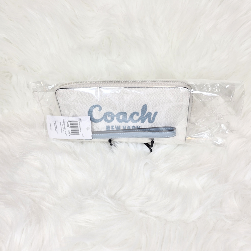 Coach Signature NWT Zip Around Wallet Script Large C  Zip Around   Retail $380.